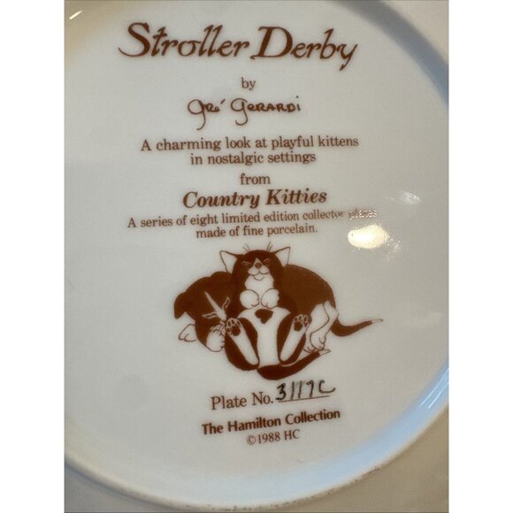 Country Kitties Stroller Derby By Gre Gerardi The Hamilton Collection Plate - Picture 12 of 16